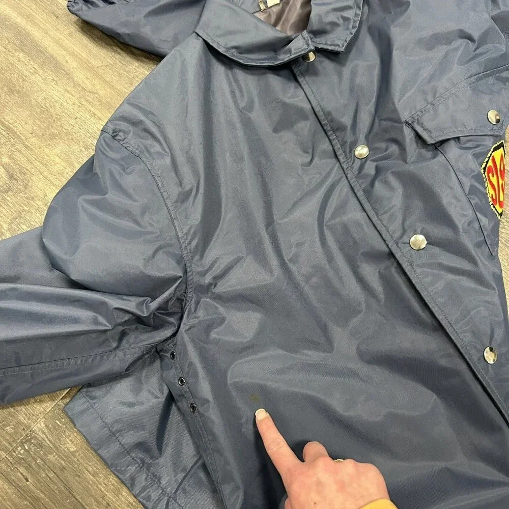 Vintage Blauer‎ Nylolite Rain Jacket/Coat Men Size Medium Blue SLOW